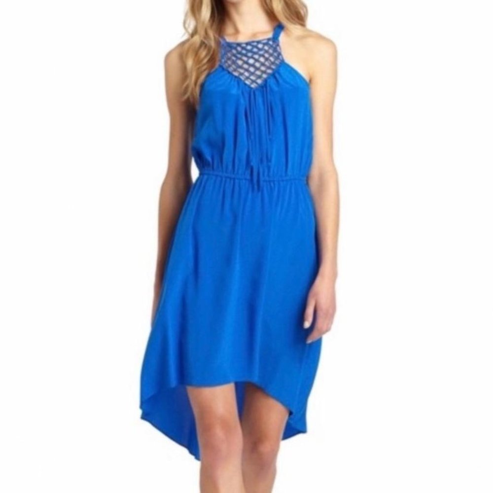Rebecca Taylor Blue Silk High Low Dress Size 0